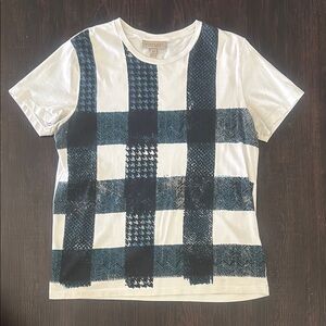 Men’s Burberry London T SHIRT CUT AND SEW SHORT SLEEVE White Blue